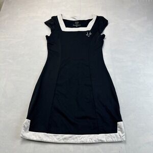 Roaming Dhabi Designs Dress Womens XS Black White Stretch Cap Sleeve Performance